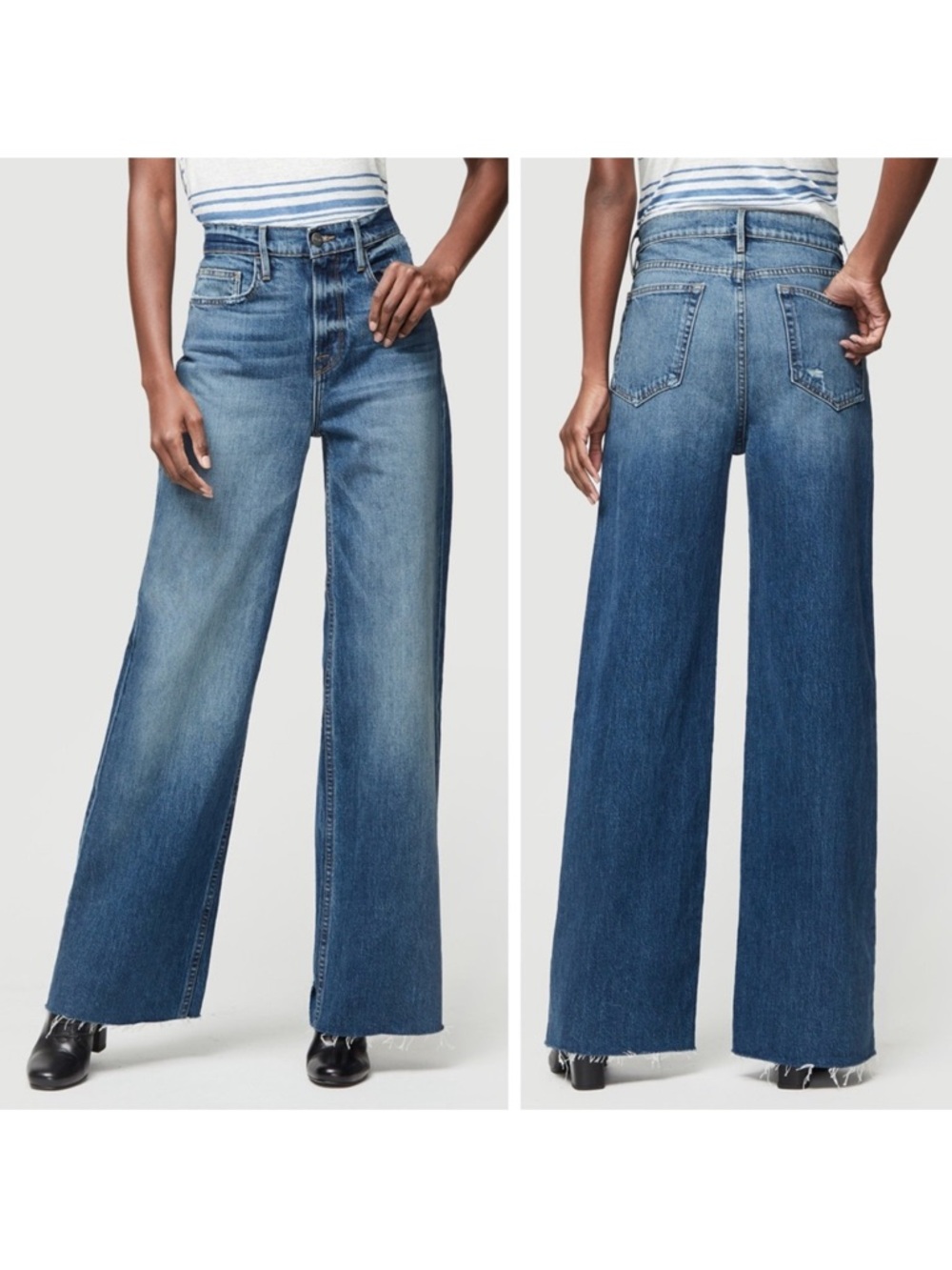 FRAME Heritage Le California Wide Leg Jeans Raw Hem